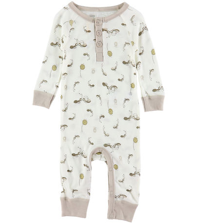 Katvig Strampler - Wolle - Off White m. Ameisen