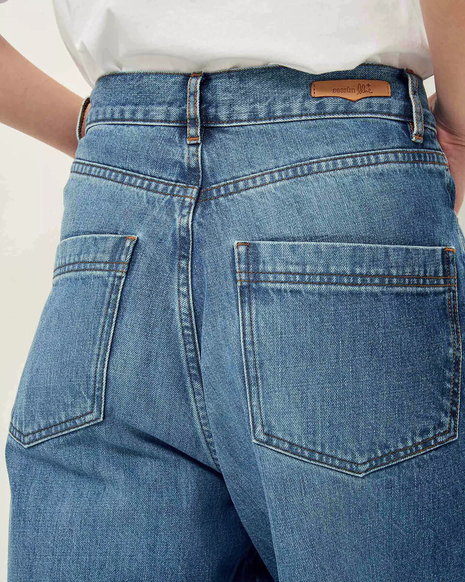 SESSUN<br>Calça jeans larga e de cintura alta, PAPERLOVE