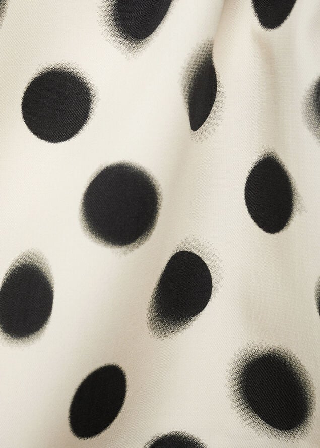 MANGO Polka dot satin mini skirt Light beige