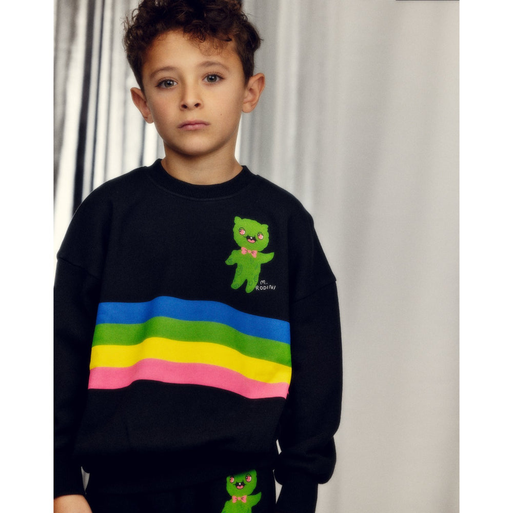 Køb Mini Rodini Black Alien Stripe Sp Sweatshirt