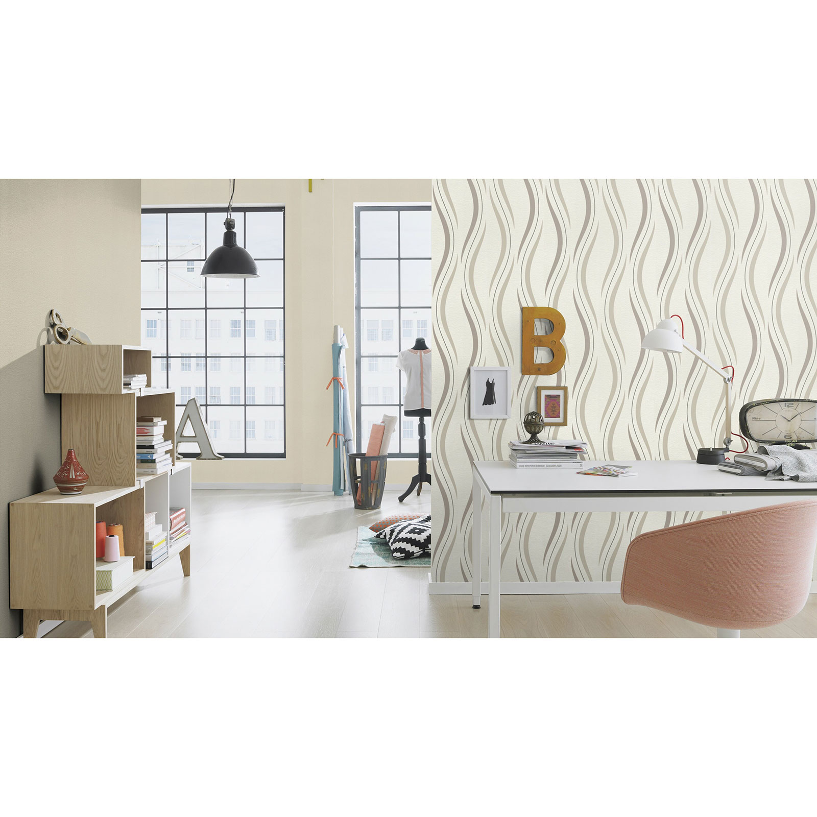 Vliestapete - beige - 10 Meter