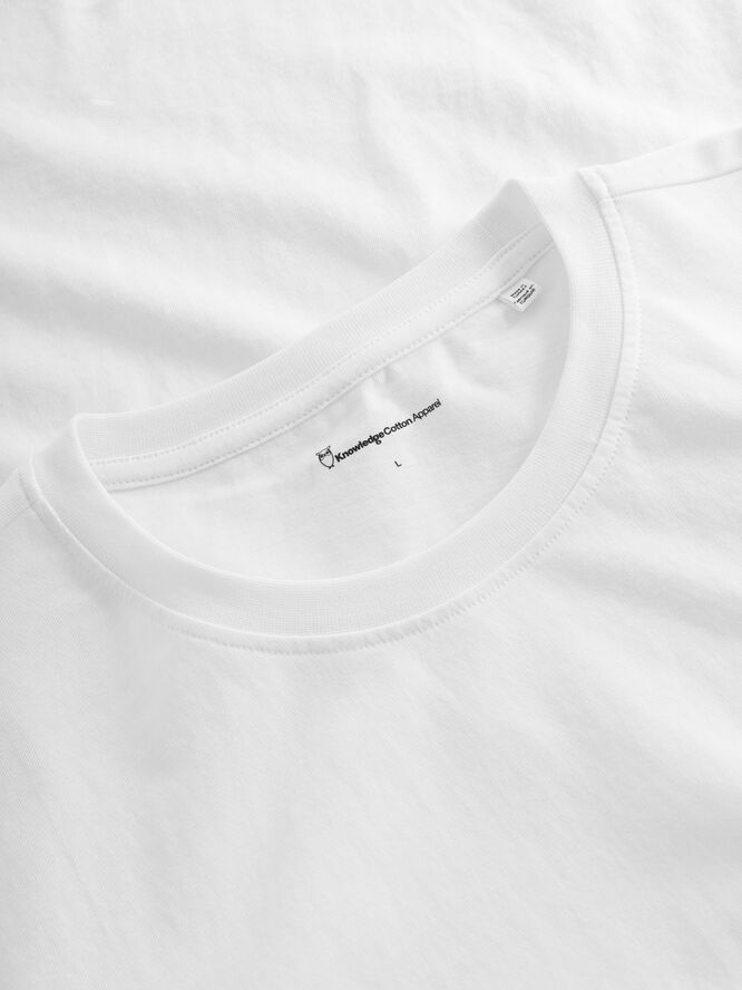 Knowledge Cotton Apparel LOKE badge tee - Regenerative Organic Certified� - GOTS/Vegan Hvid