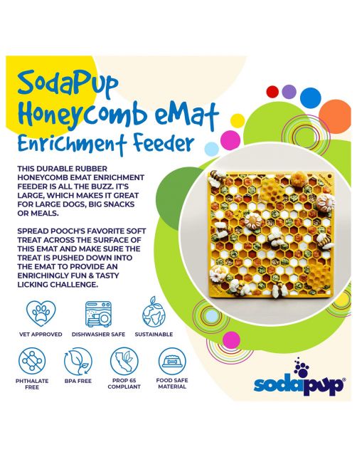 Sodapup Lickmat Honey - Hondenvoerbak - Geel Large
