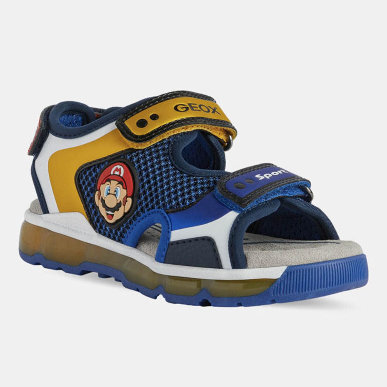 Geox Sandales Android Mario à scratchs bleu/jaune/rouge