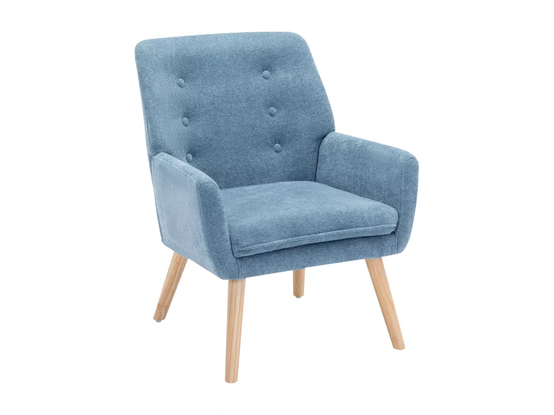 Fauteuil en tissu bleu SERINO