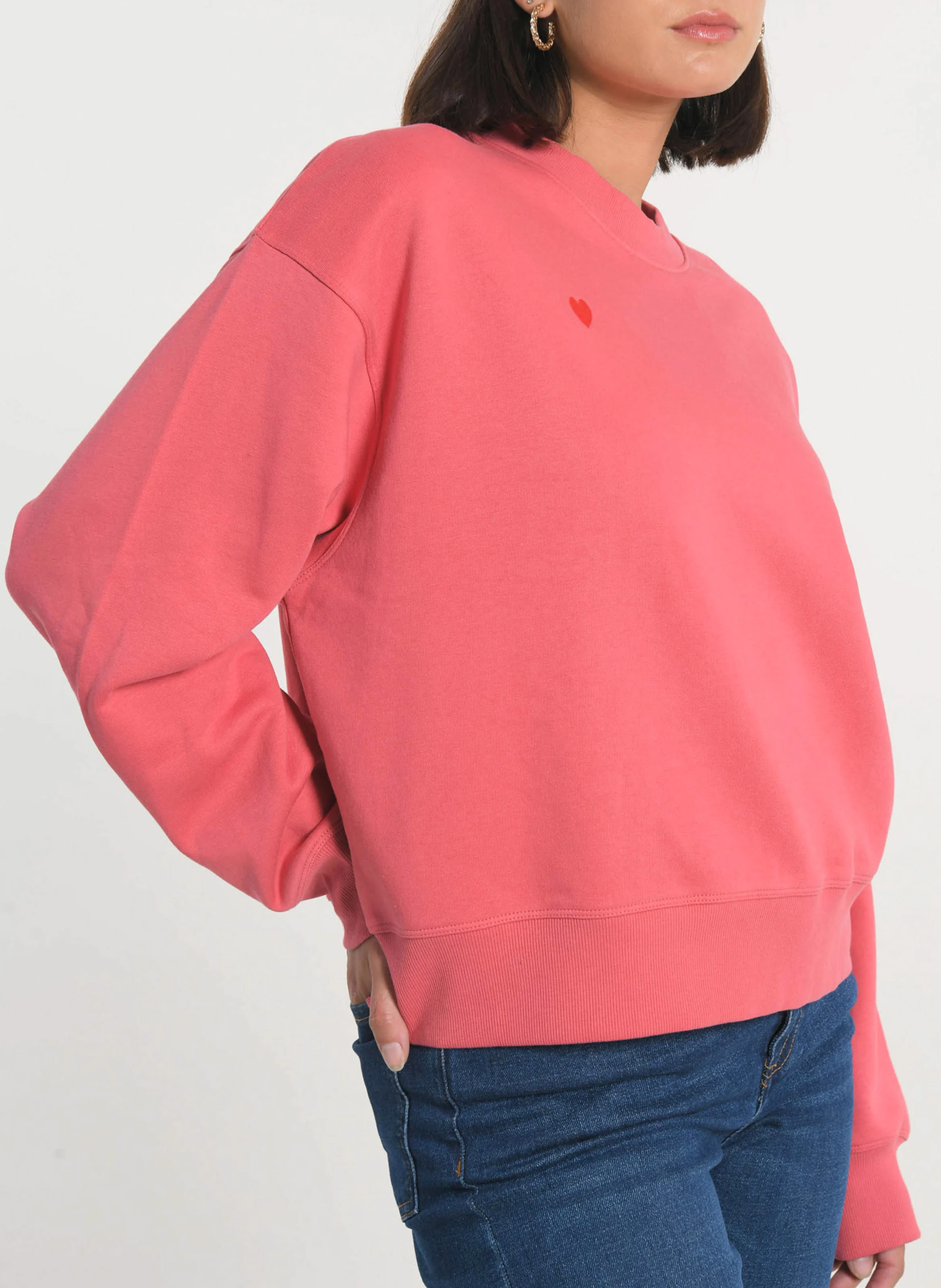 SUZY - Sweat ample en coton mélangé | Rose