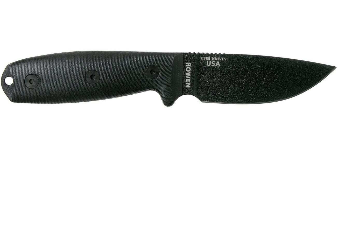 ESEE Model 3 Black Blade 3D Black G10 survivalmes 3PMB-001 zwarte schede   riemclip