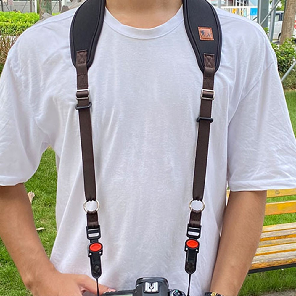 Verstellbare Schultergurt Halterung (Gepolstert) mit Schnellverschluss für GoPro / Digital DSLR / SLR Kameras (80-140cm) - Schwarz
