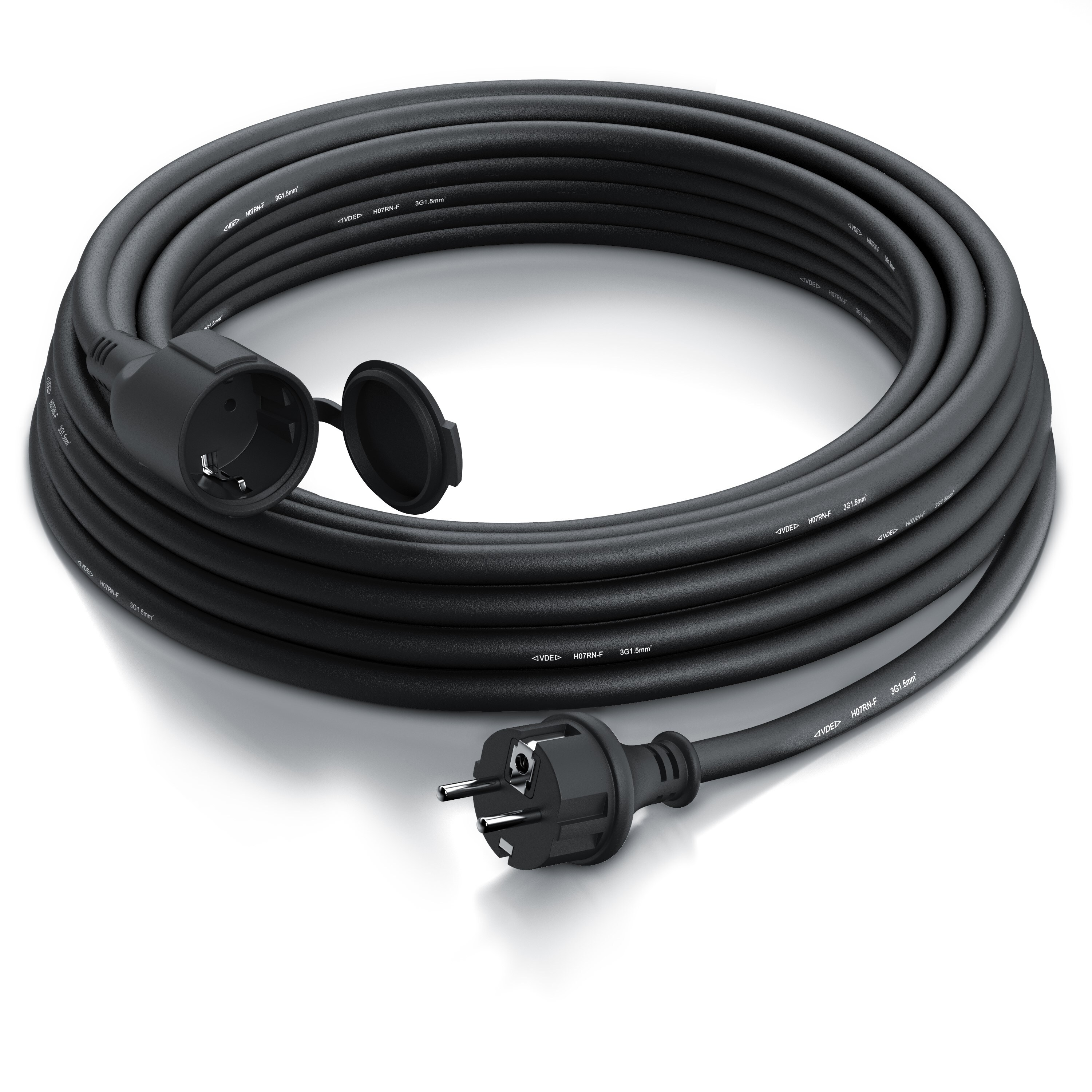 Brandson Schutzkontakt Verlängerungskabel für Outdoor 3500 W Strom Kabel für den Außenbereich / IP44 - 15m