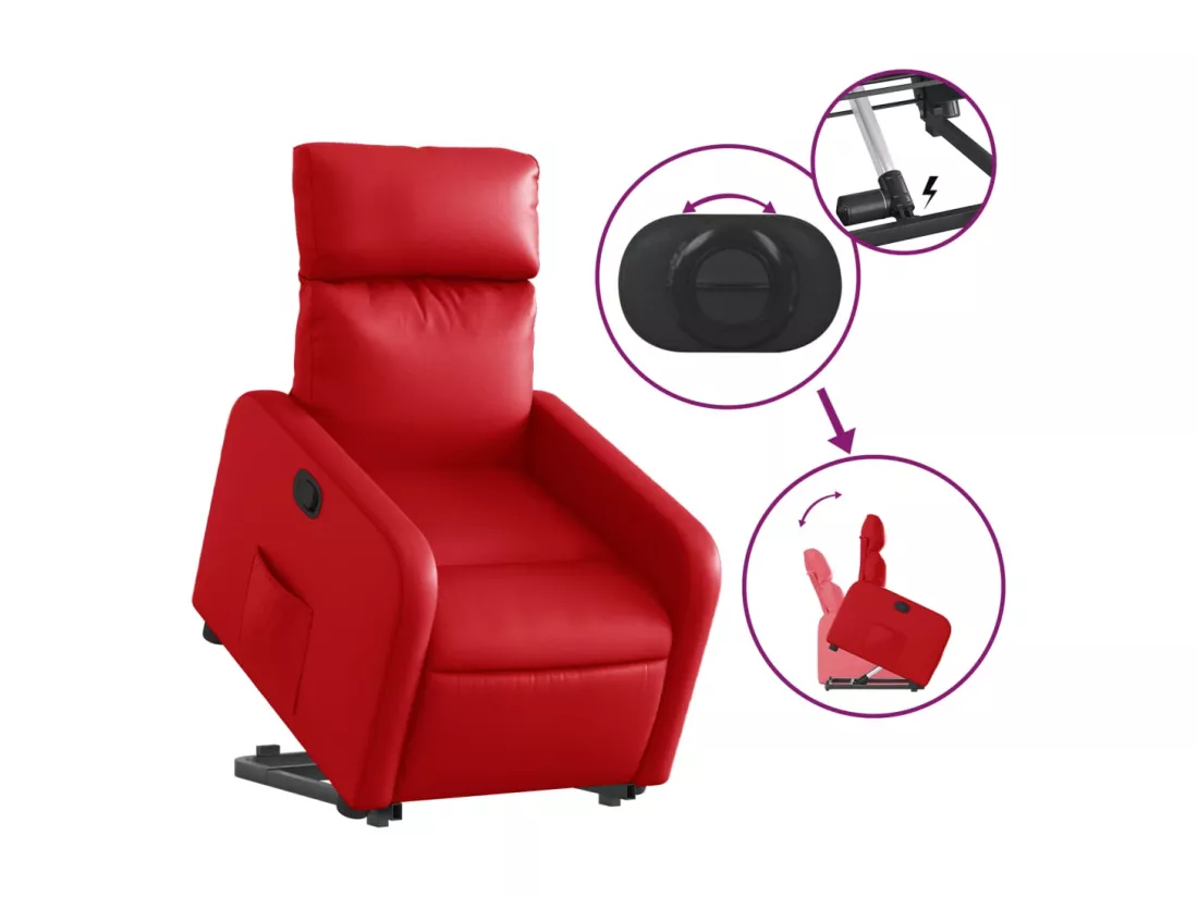 Fauteuil inclinable Rouge Similicuir