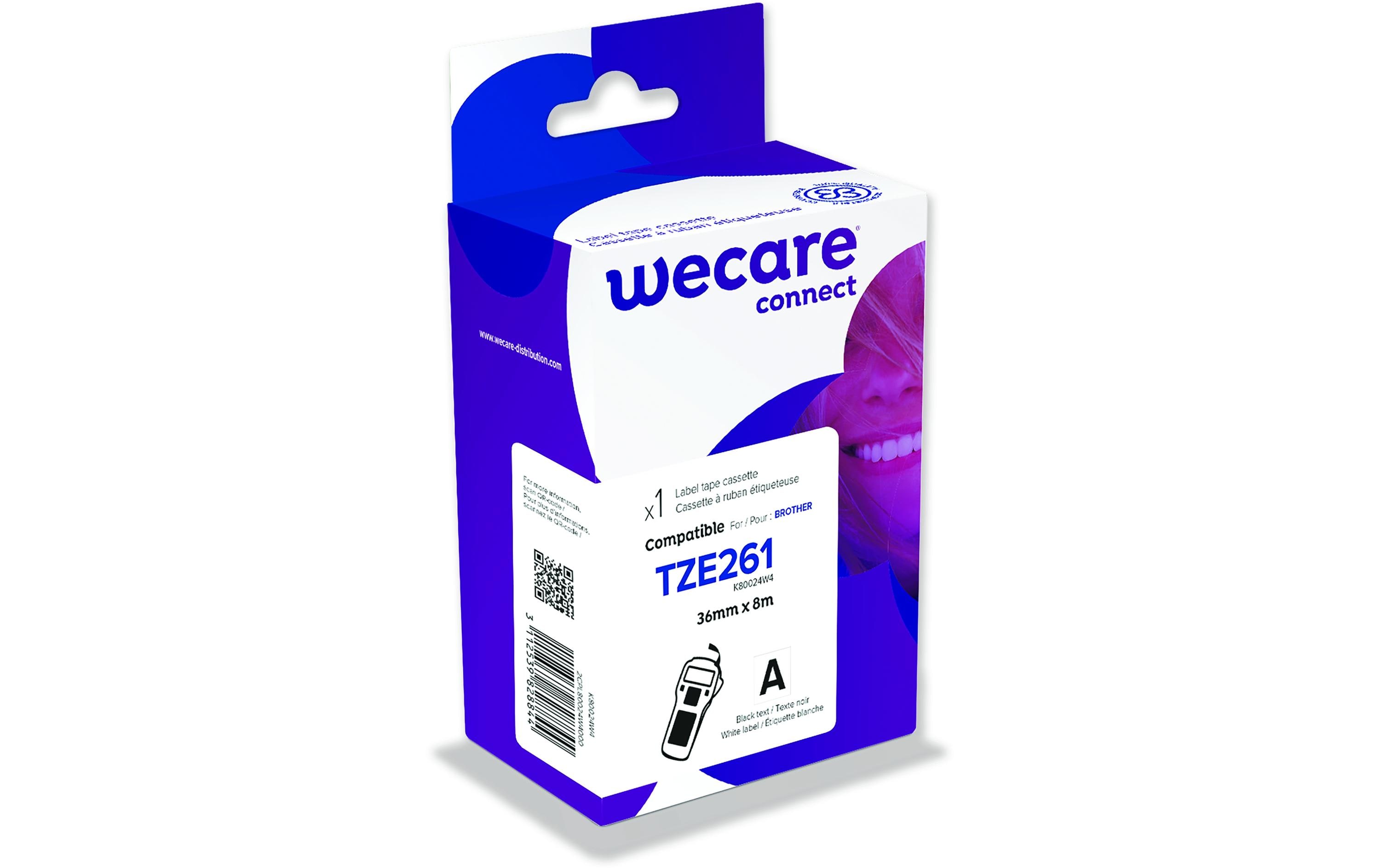 Beschriftungsband TZE-261WE Schwarz auf WeissFarbband für Brother P-Touch-Geräte