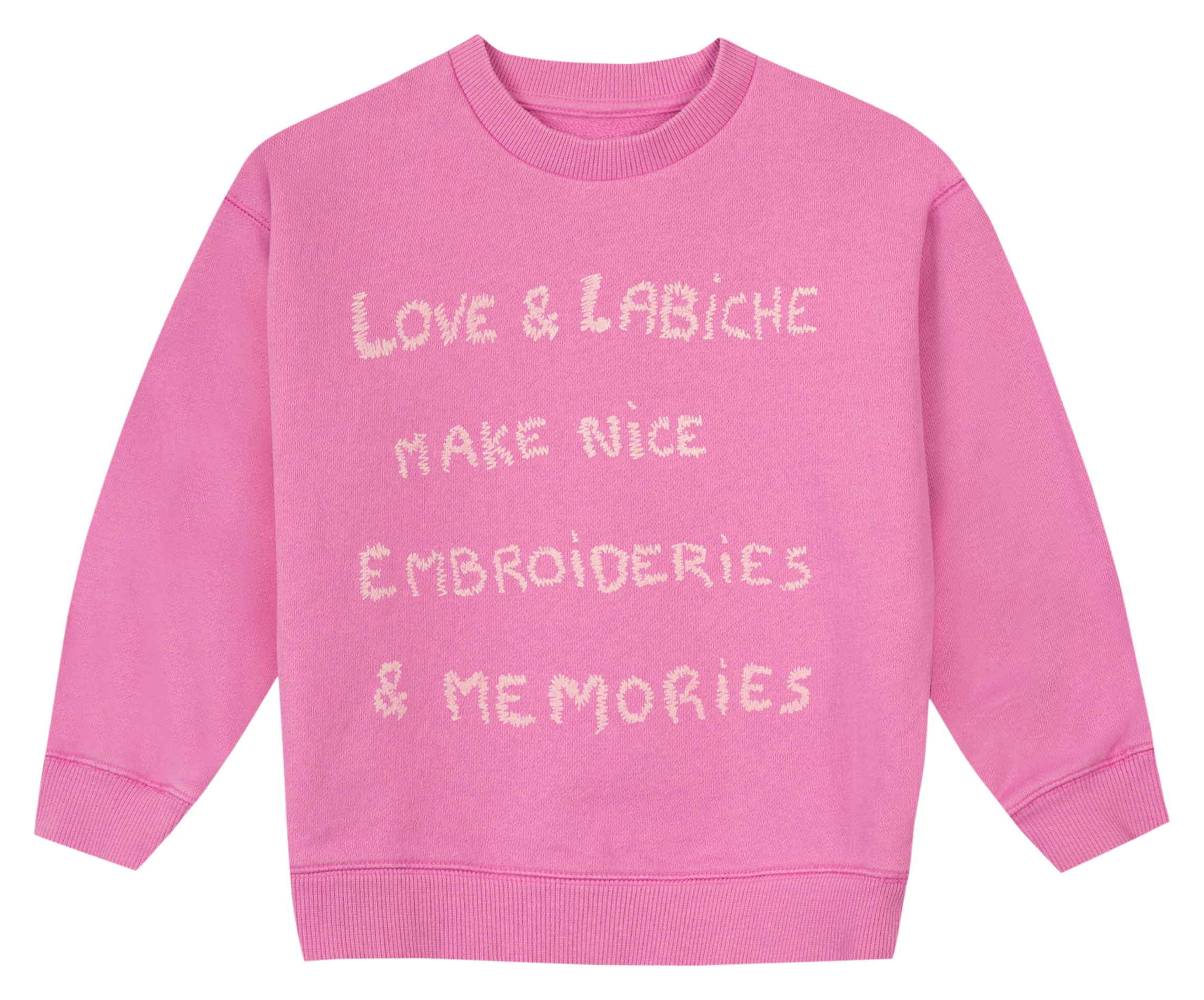 PEREIRE LOVE & LABICHE - Sweat col rond brodé en coton bio | Rose