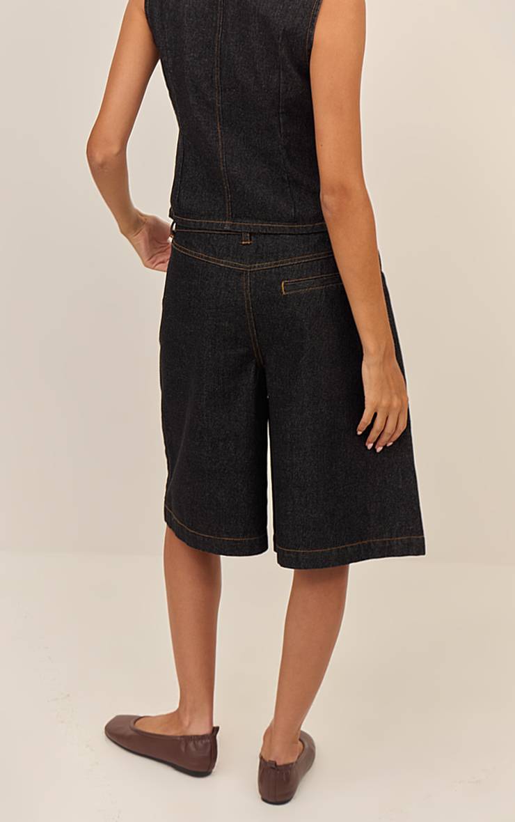 Raw Indigo Wash Jorts En Denim Longue Coupe
