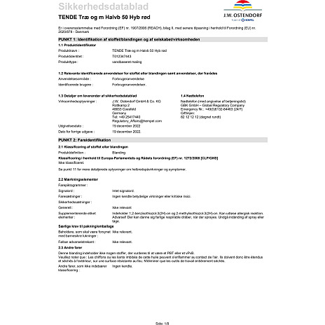 Tendens træ- og metalmaling halvblank 50 0,675 Liter - rød