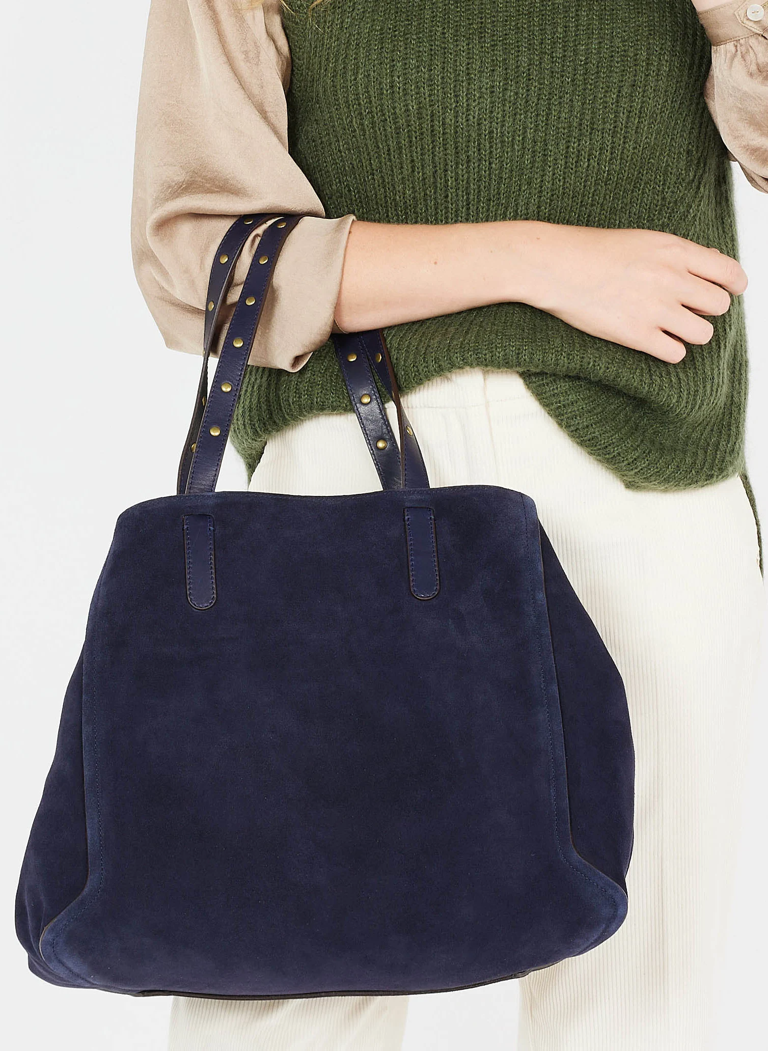 SIMPLE 2 - Sac cabas en cuir| Bleu