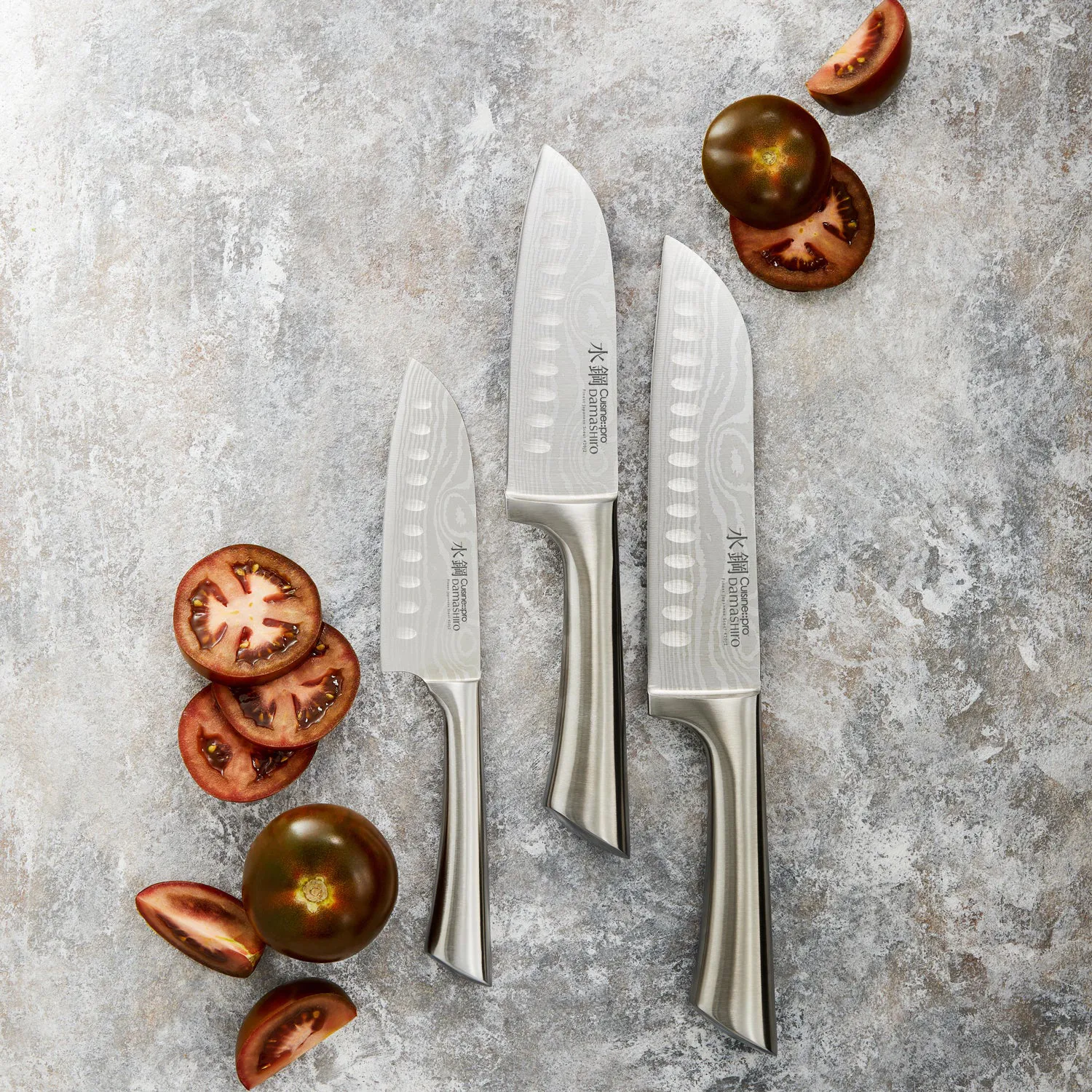 THE CUSTOM CHEF™ Damashiro® Santoku Knivsæt - 3 dele