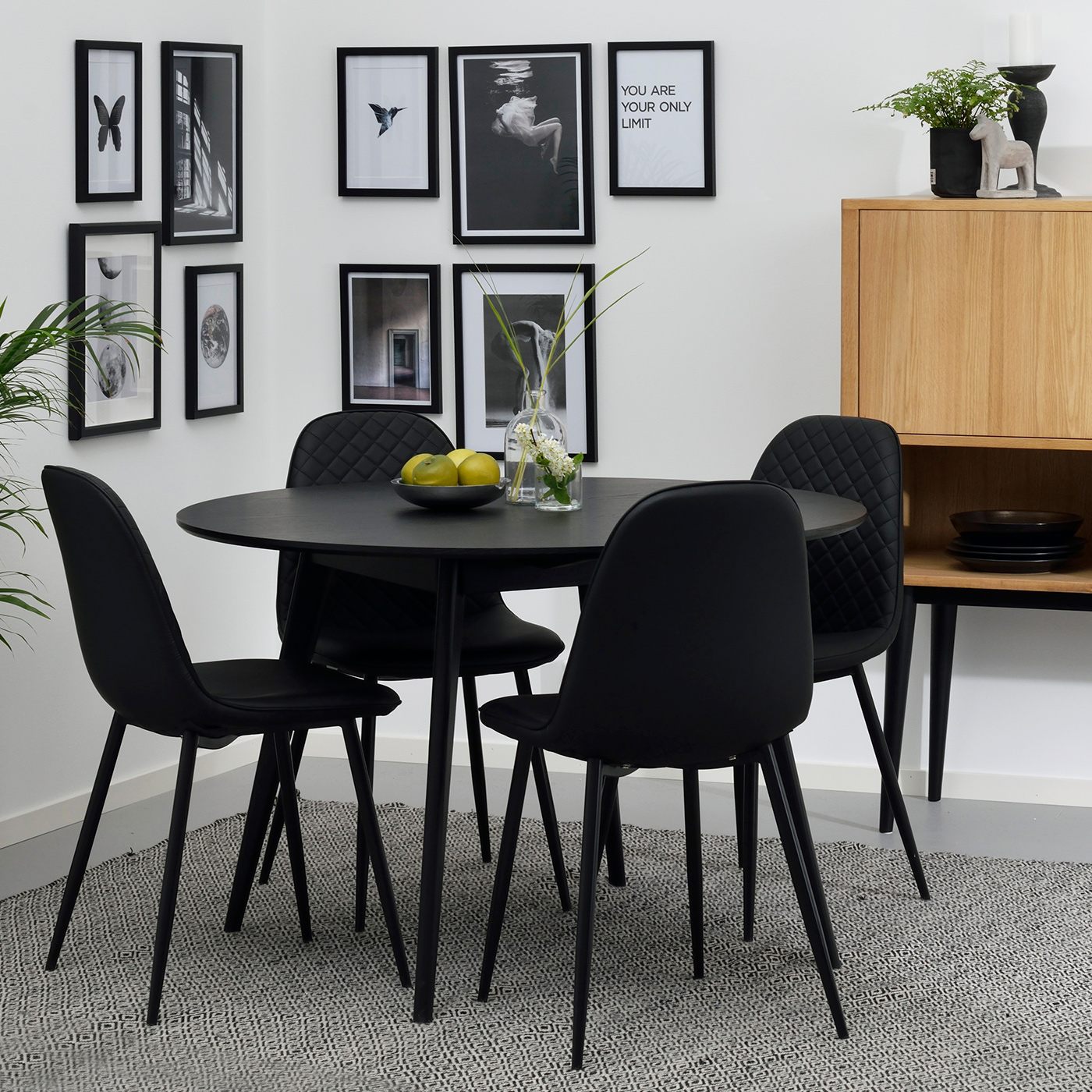 Eettafel Yumi Ø115 cm Zwart