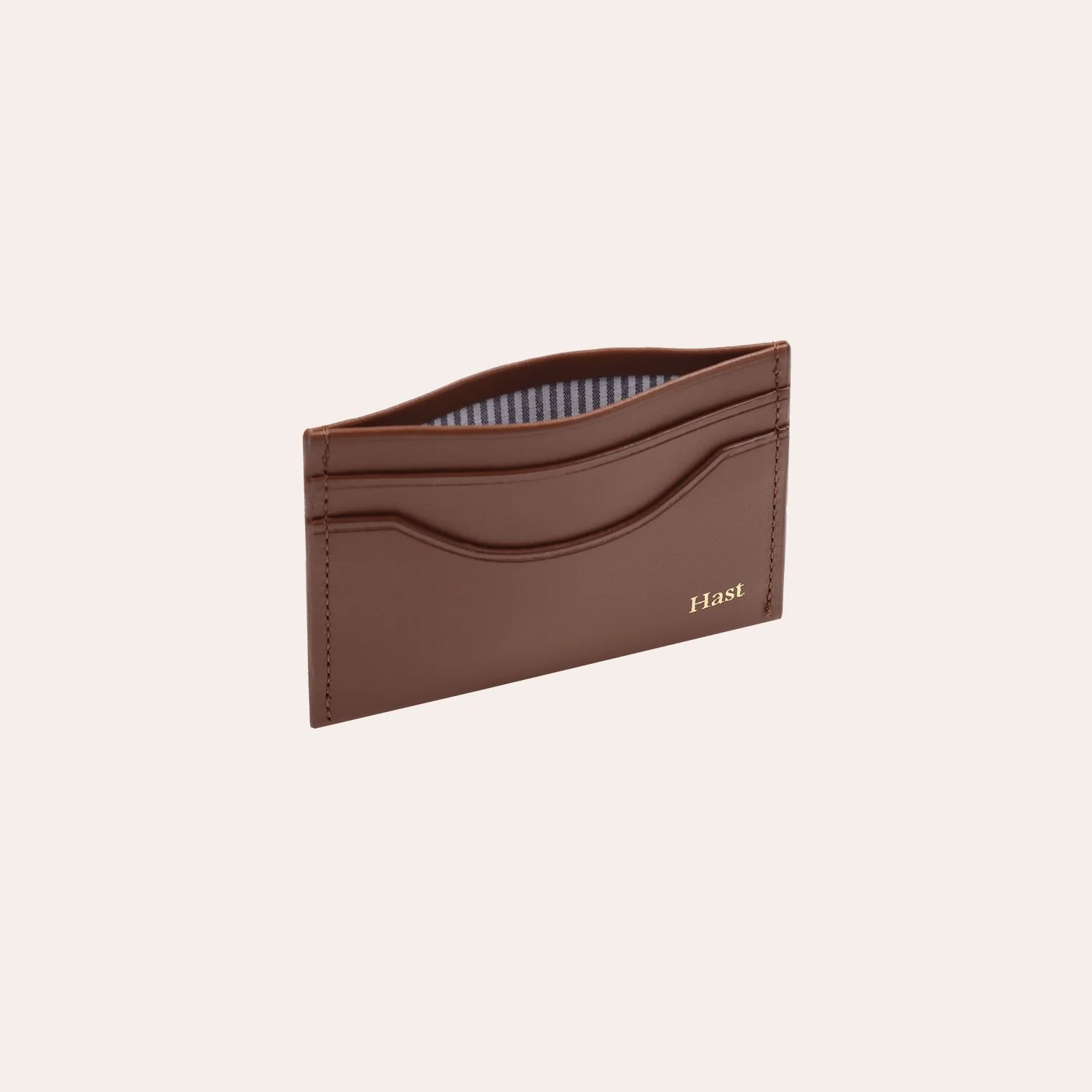 Brown smooth leather card holder