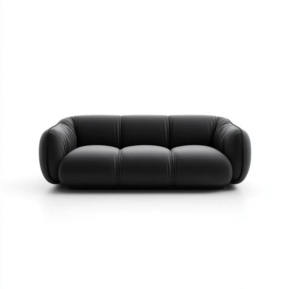 2-Sitzer-Sofa Leder 200x90x75 cm - Schwarz - Modernes Design