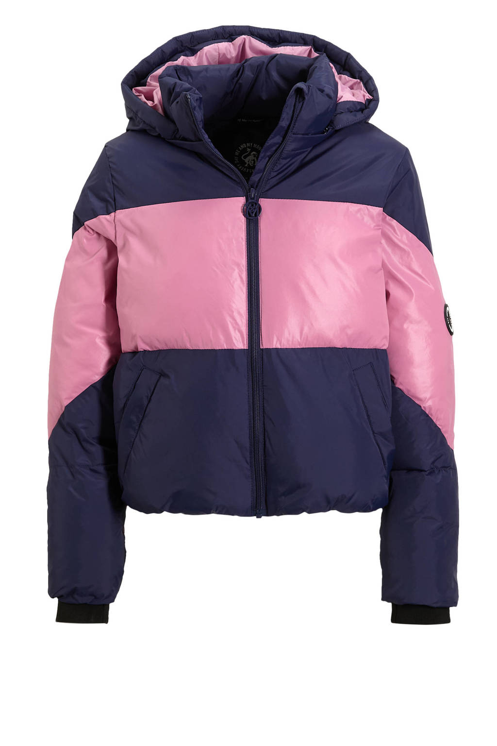 Me & My Monkey winterjas Ragna donkerblauw / roze