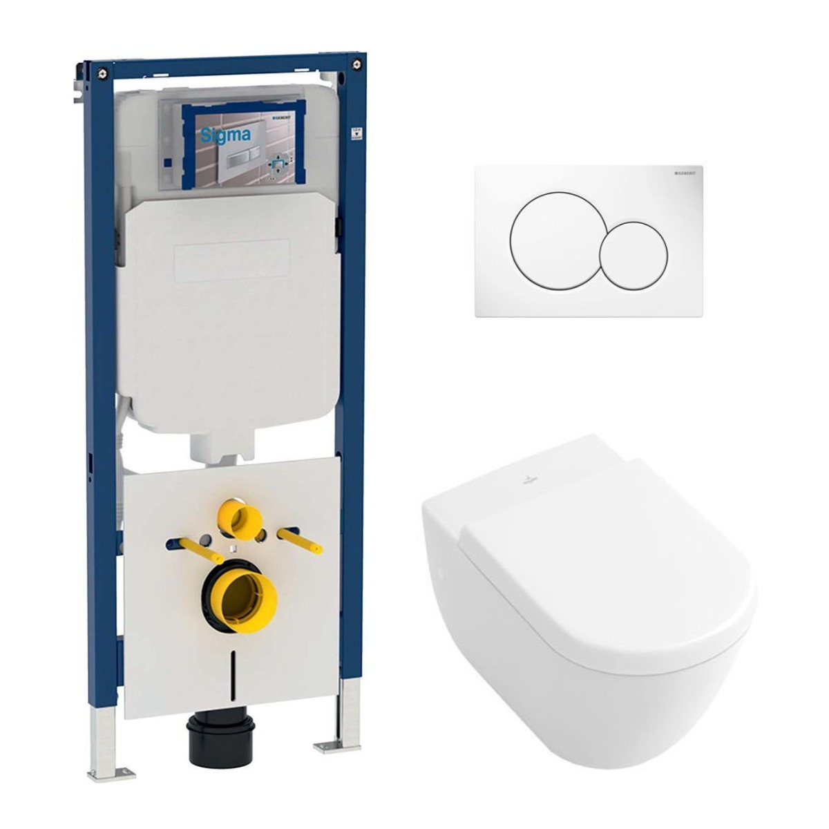 Geberit UP720 toiletset met Villeroy en Boch Subway 2.0 compact wandcloset met Direct Flush en zitting