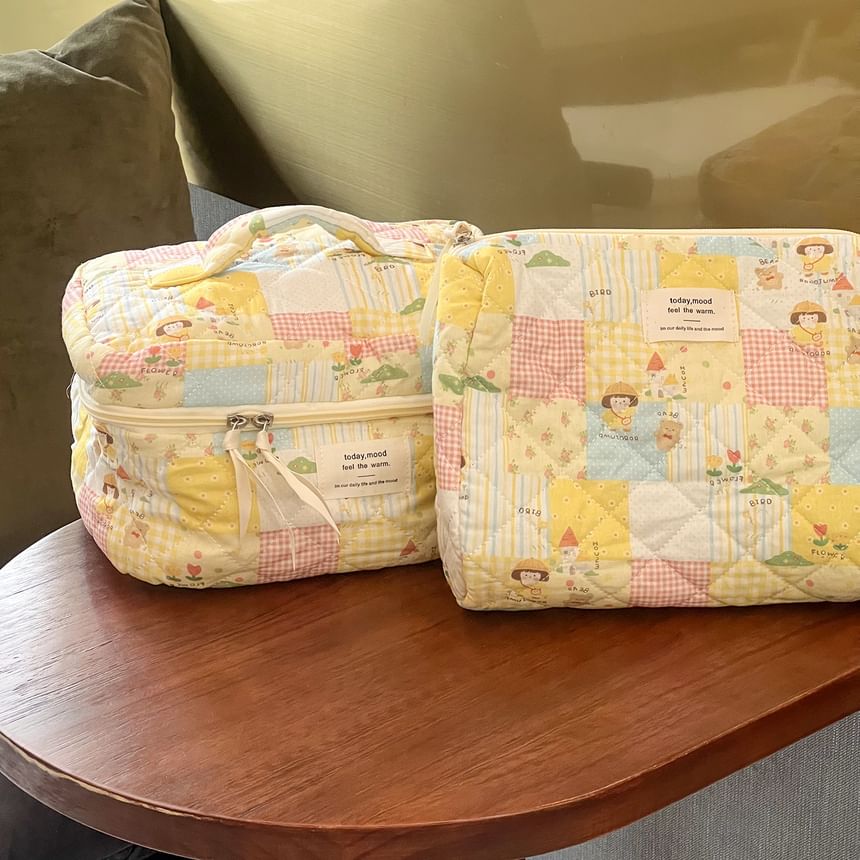 ZenlyHabit - Cartoon Paneel Stoffen Make-up Tas / Etui (Diverse Ontwerpen)