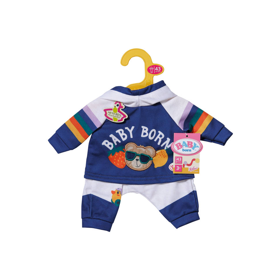 BABY born joggingpak - 43 cm - blauw