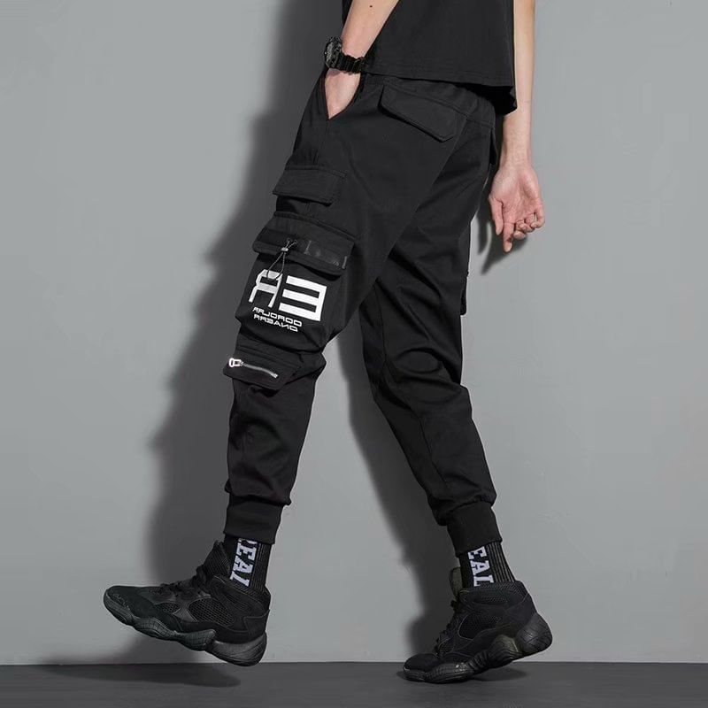 Bay Go Mall - Mid Rise Lettering Cargo Baggy Broek