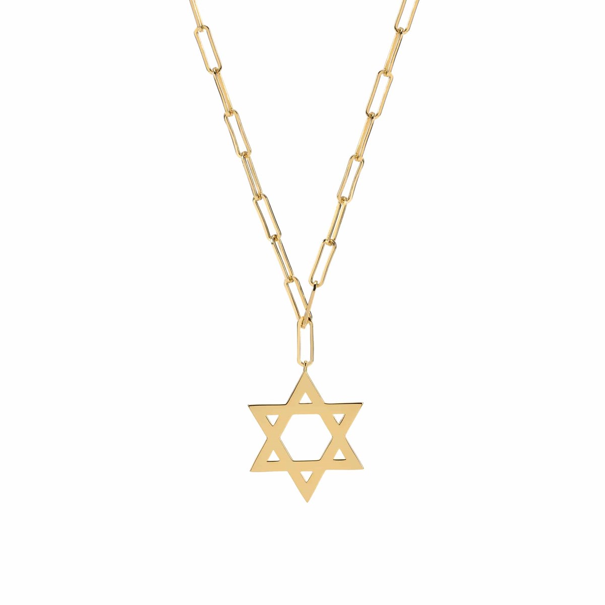 Collier Chaine Argent Doré étoile De David