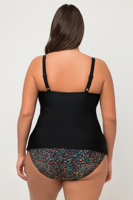 Tankini, Punkte, Quaste, Softcups, längeres Oberteil