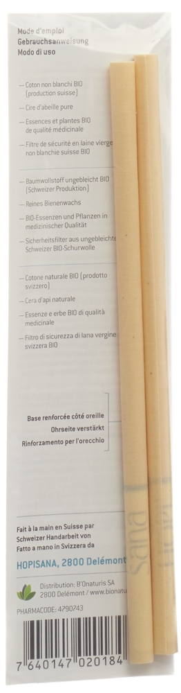 Hopisana Ohrenkerzen<br>2 Stück, blau Geräusche