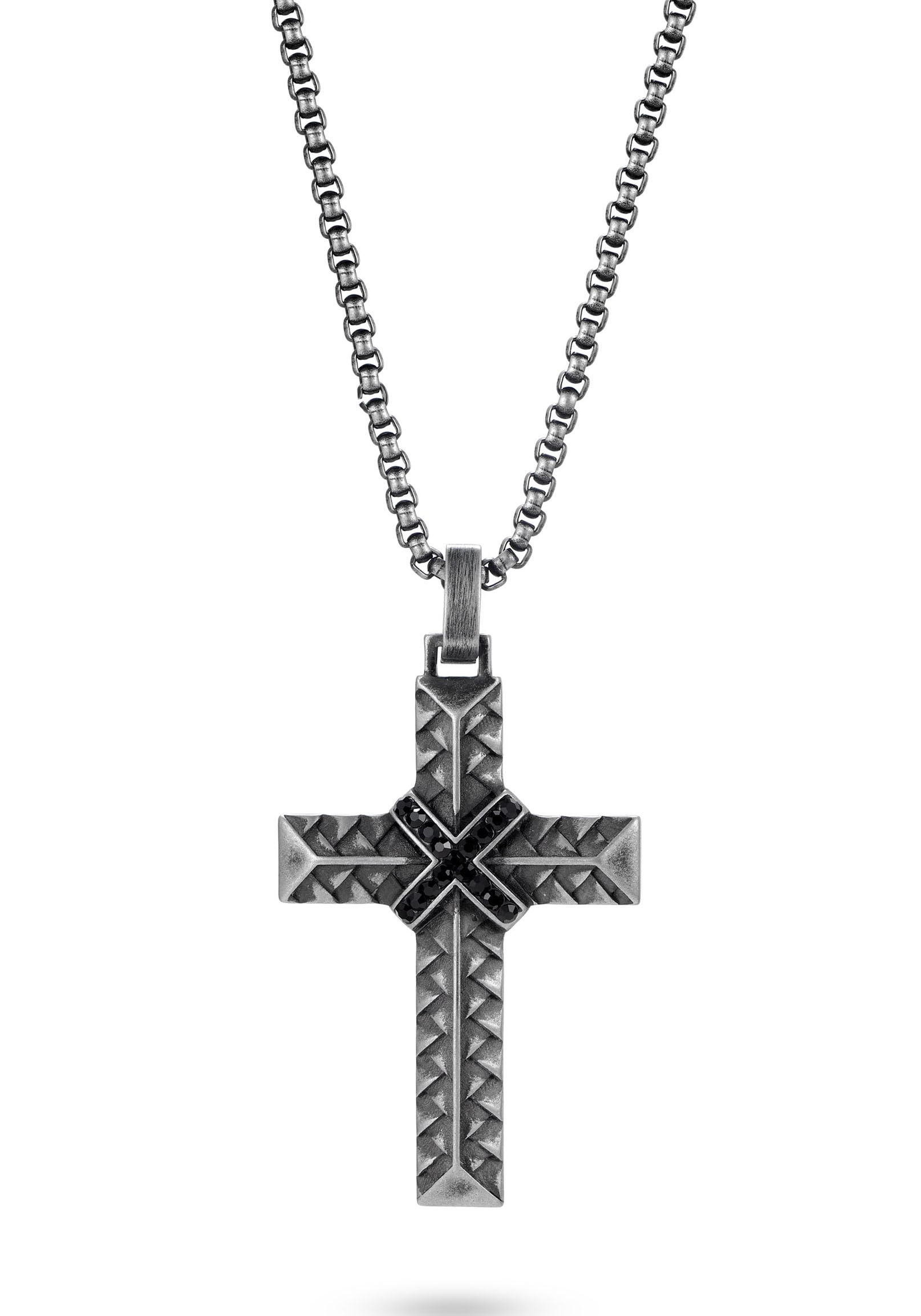 Firetti Kette mit Anhänger »Schmuck Geschenk Woven/Kreuz« mit Zirkonia (synth.)