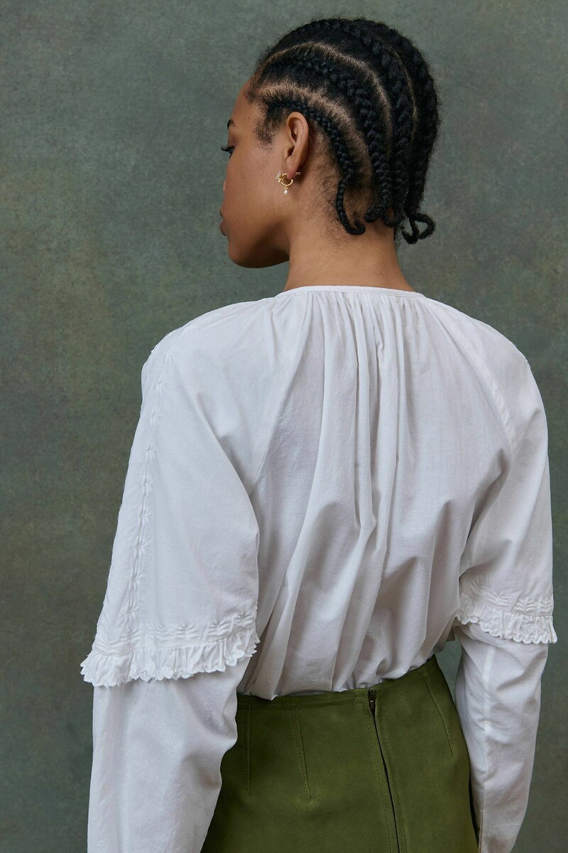 LOUISE MISHA<br>Blusa de algodão bordada, IRISANE