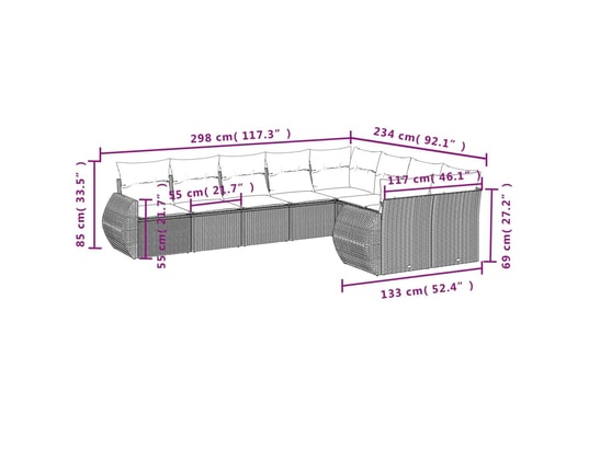 VIDAXL - Canapé Salon de jardin 9 pcs avec coussins noir résine tressée