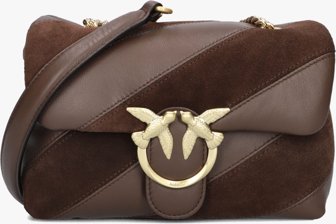 bruine pinko schoudertas love puff mini