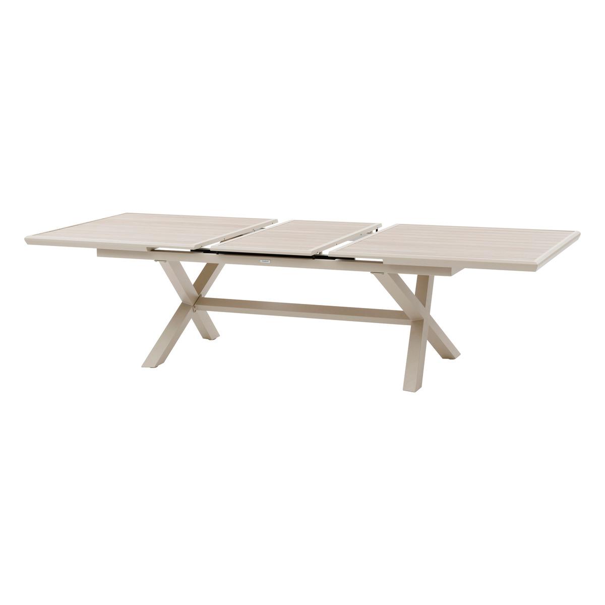 TABLE AXIOME EXTENSIBLE ALUMINIUM LIN ARGILE 10 PLACES