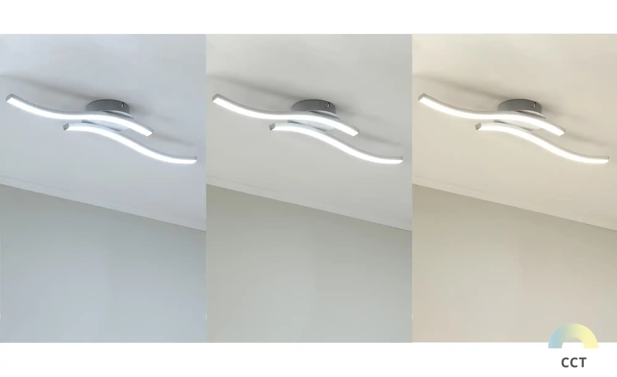 KHG LED-Deckenleuchte, 2-flammig, alufarben