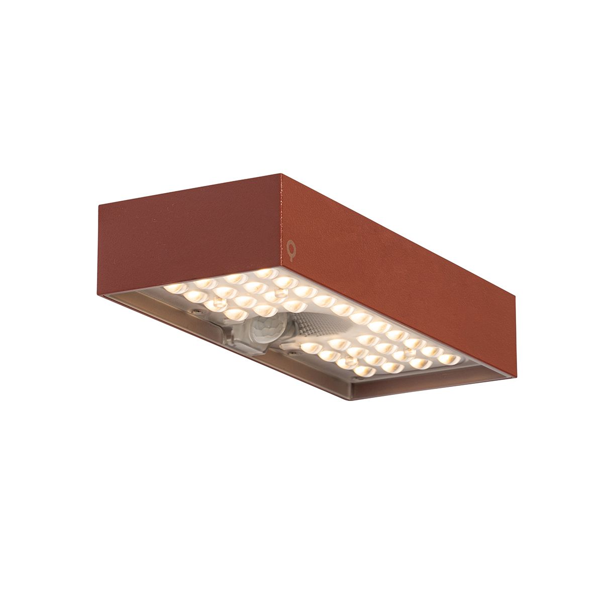 Buiten wandlamp rood met dimlicht en sensor op solar - Kayo