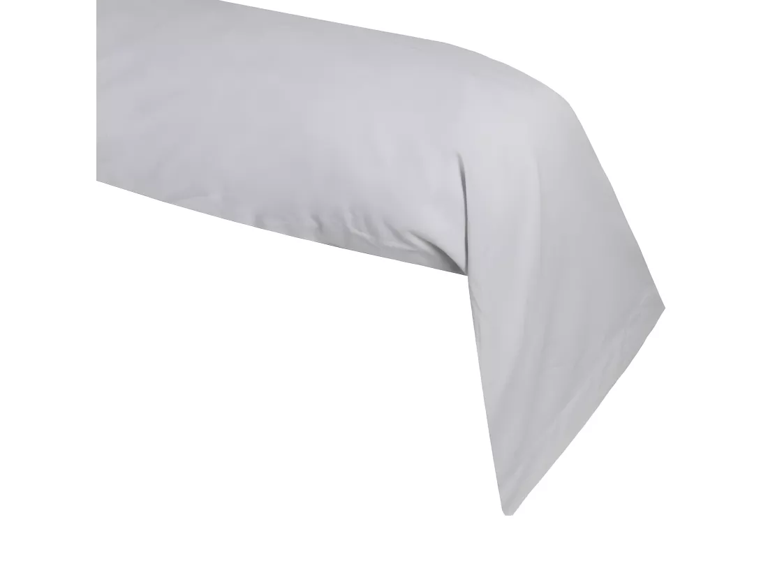 Une taie de traversin en coton gris perle 45 x 185 cm