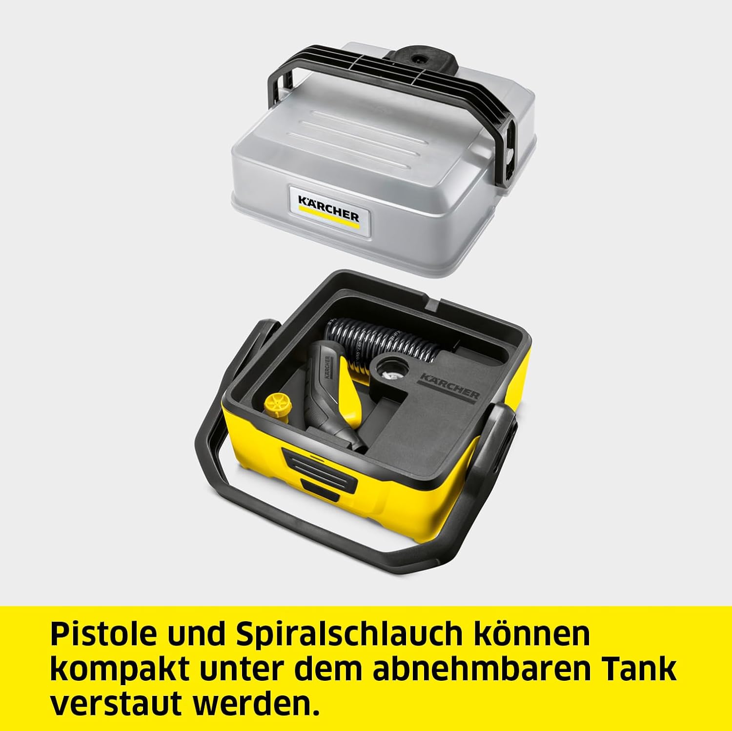 Kärcher Druckreiniger OC 3, Niederdruck, Lithium-Ionen-Akku, Fördermenge: 2 l/h, Gewicht: 2,2 kg, Wassertank: 4 l, Spiralschlauch: 2,8 m, Flachstrahldüse