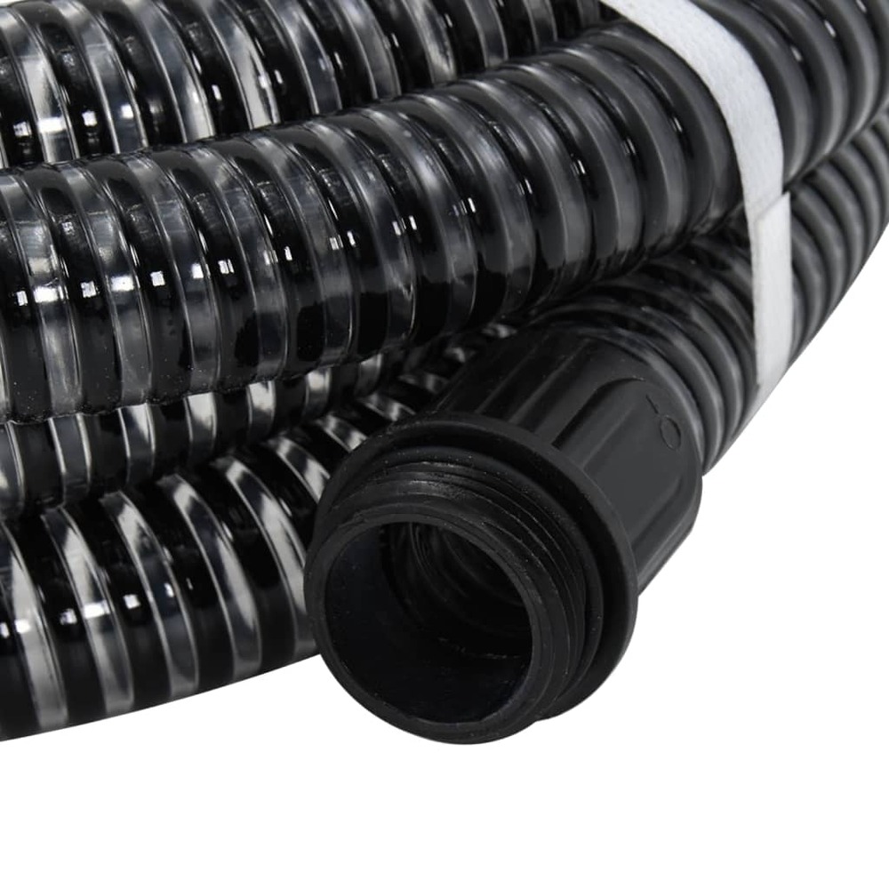 Tuyau d'aspiration avec raccords en laiton noir 1,1