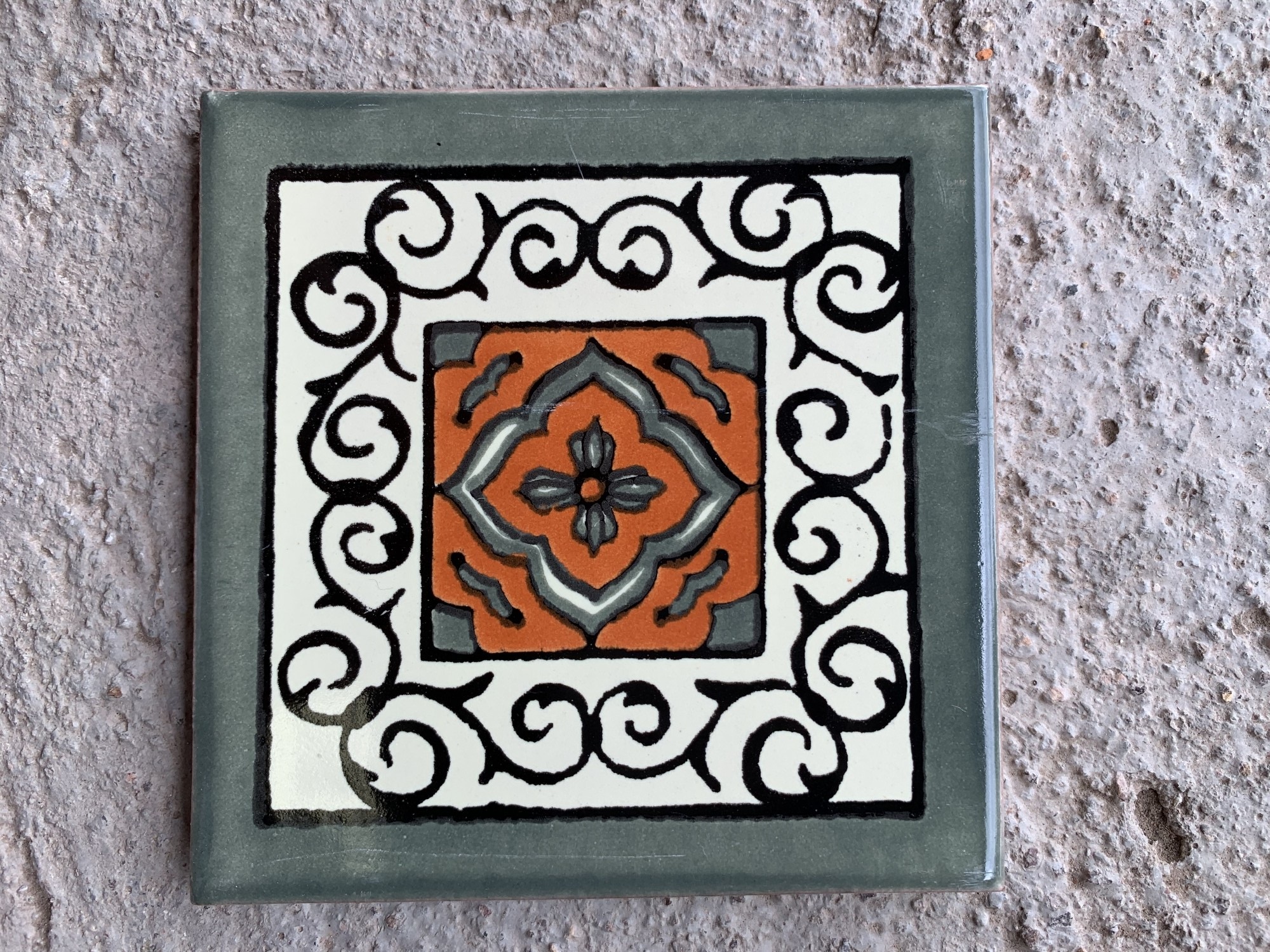 Kachel 'Filigrana', multicolor, T 10 cm, B 10 cm, H 0,5 cm von fischer's lagerhaus