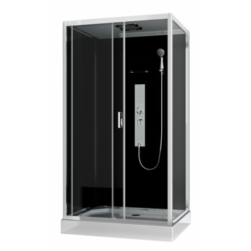 Allibert complete douchecabine Gipsy met schuifdeur zilver wandmodel 80 x 120 cm
