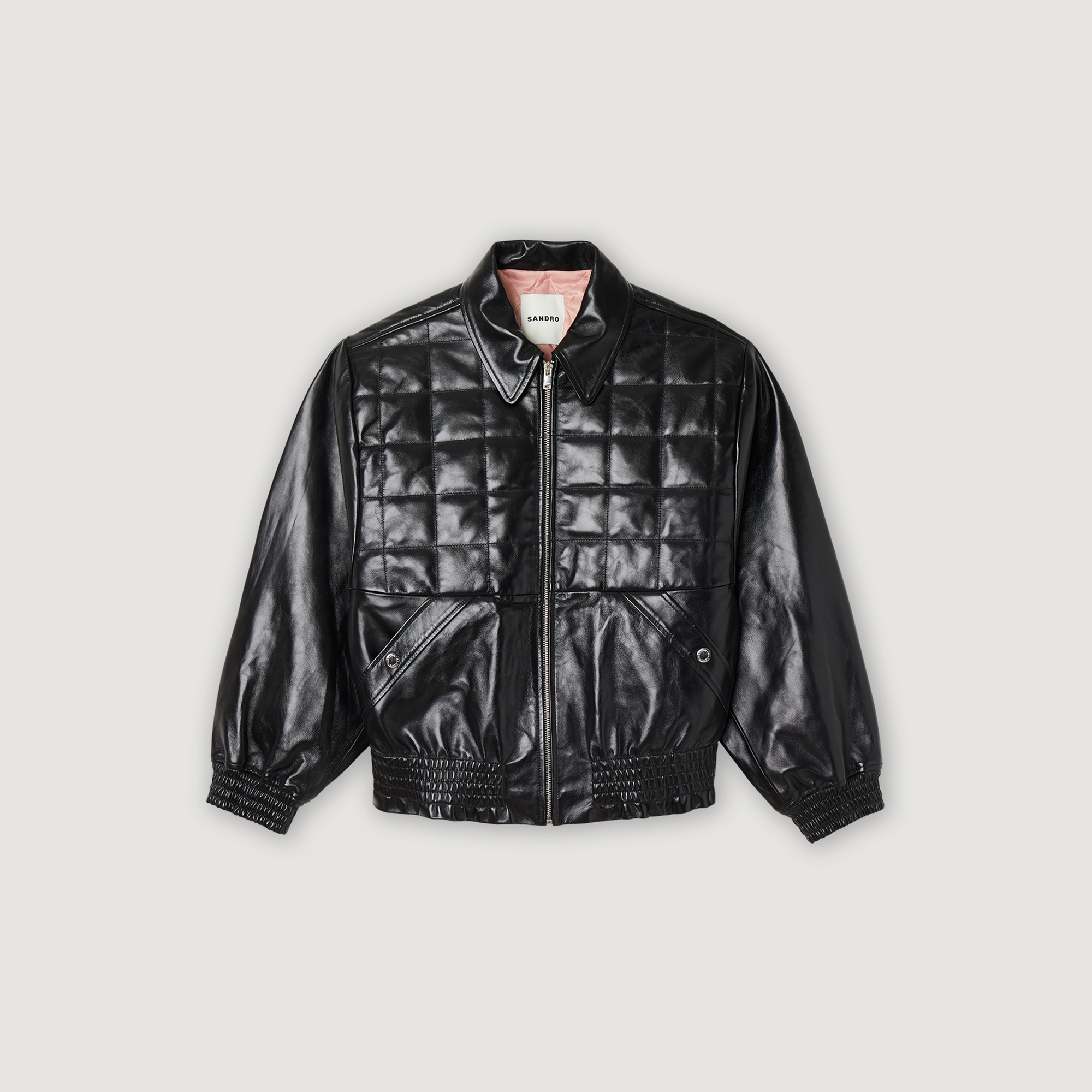 Veste en cuir lisse