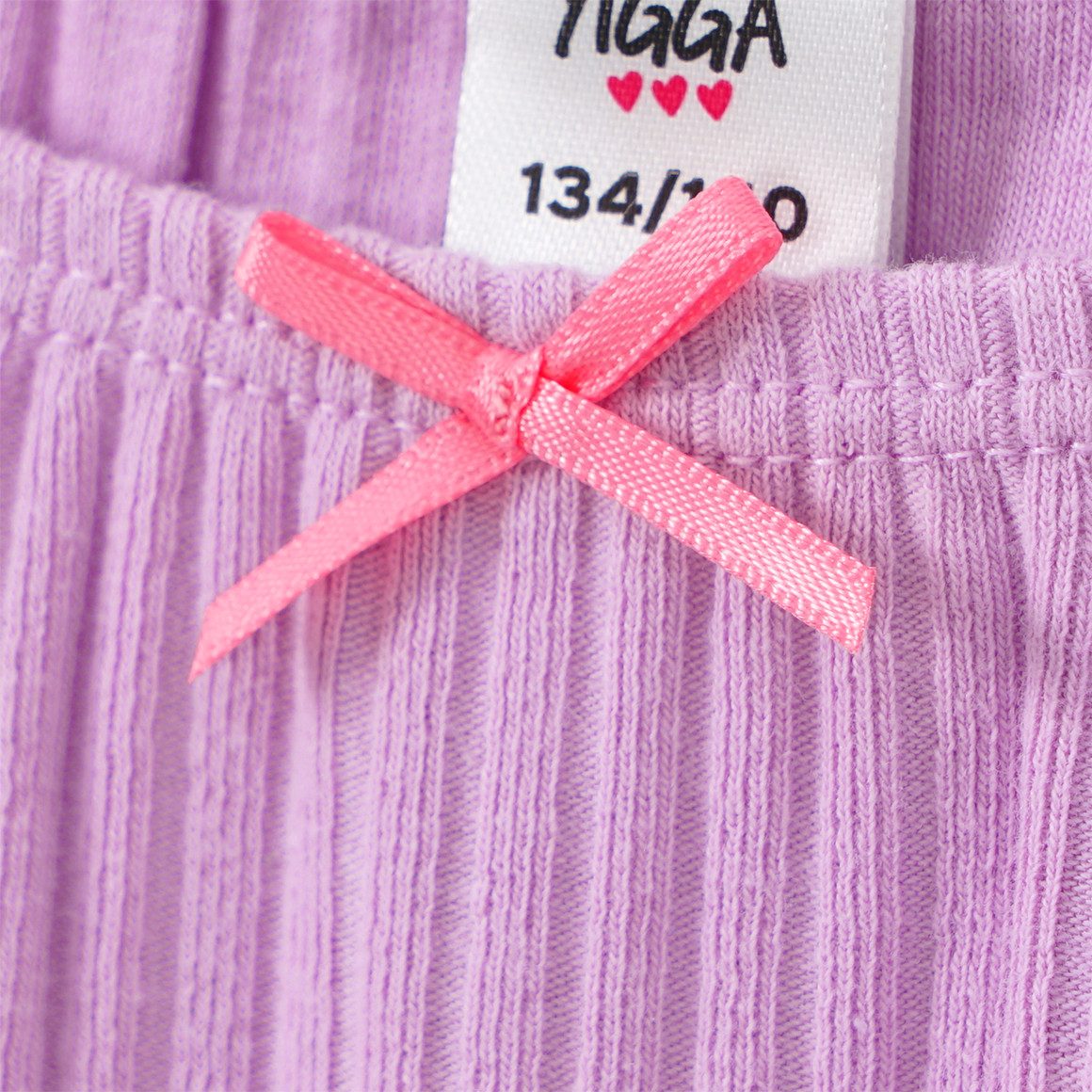 Yigga 3 Mädchen Pantys mit Rippstruktur helllila / cremeweiss