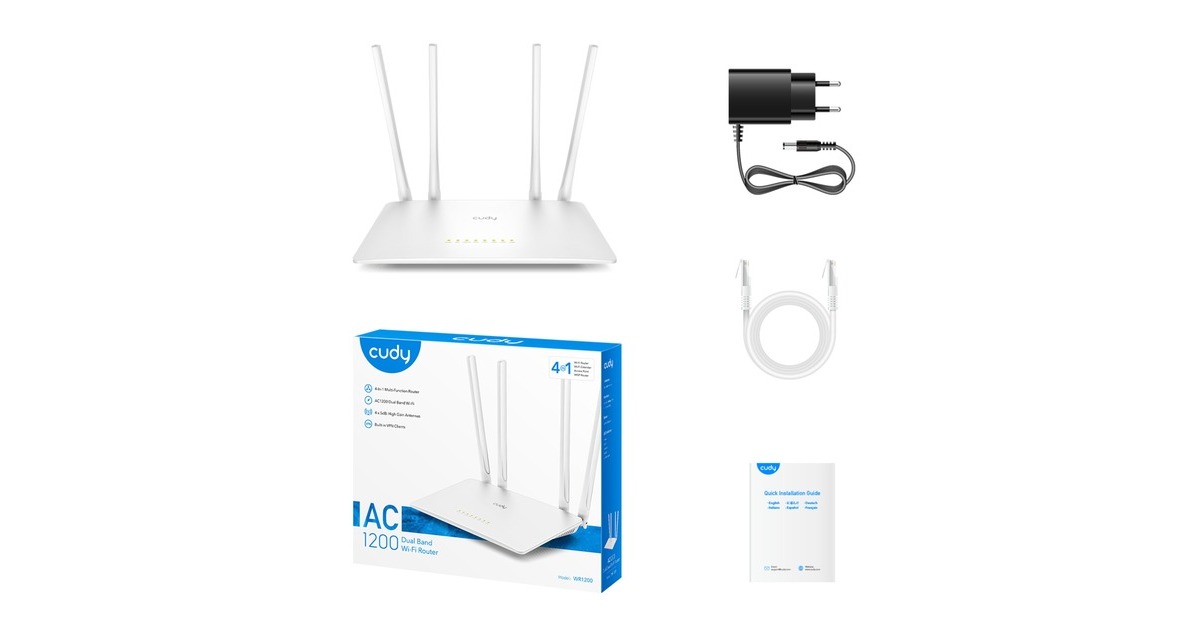 CudyAC1200 Wi-Fi Router  (Wit, Cudy App)