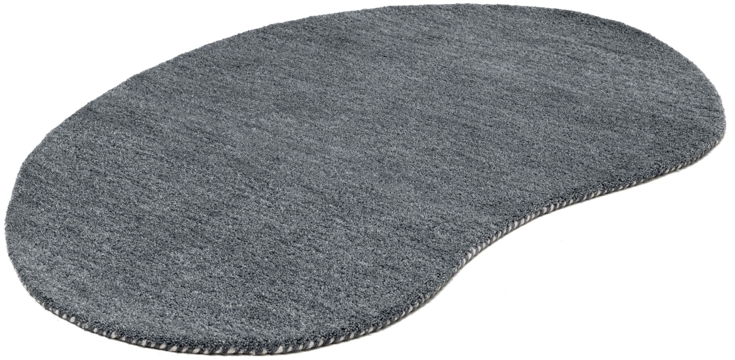THEKO Wollteppich »Gabbeh Uni, Handgefertigt, Teppich, meliert, reine Wolle,« oval 14 mm Höhe Schlafzimmer, Wohnzimmer, Esszimmer, auch als Läufer, eckig  oder rund