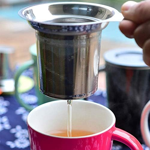 (55x73mm) Edelstahl Teesieb Infuser Teefilter für Losen Tee mit Griff - Silber