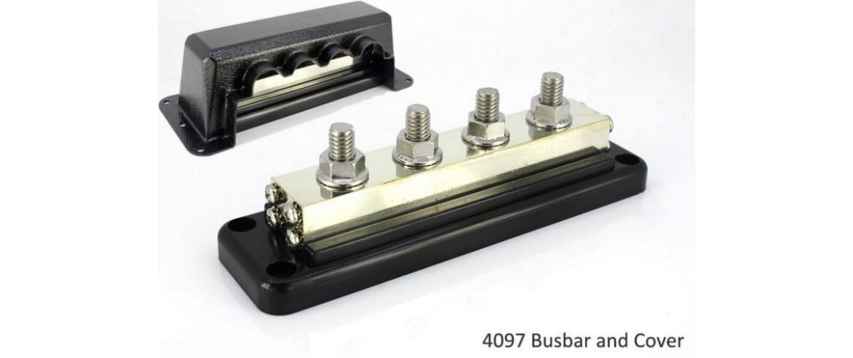 Hochstrom Verteilerschiene 600A, 4 x M10<br>Sammelschiene mit Abdeckung
