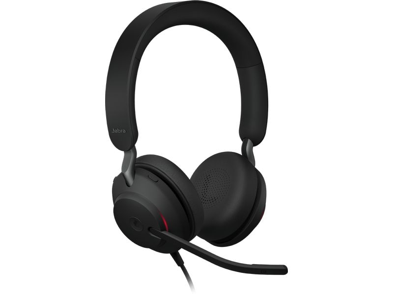 Jabra Headset Evolve2 40 SE Duo UC USB C/A Headset mit passiver Geräuschisolierung und einem Noise-Cancelling-Mikrofon